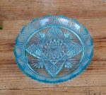 Plat vintage en verre turquoise n°4738