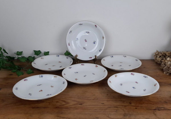 Lot de 6 assiettes creuses en porcelaine n°4539