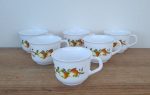 Lot 6 tasses vintages Arcopal Pomme n°9042