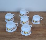 Lot 6 tasses vintages Arcopal Pomme n°9042