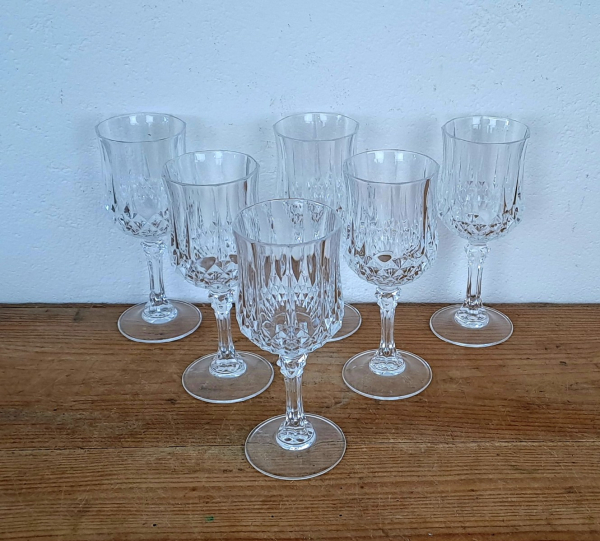 Lot de 6 verres Cristal d'Arques Longchamp n°9396