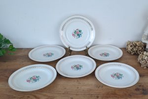 Lot de 6 assiettes vintages Oasis Sarreguemines n°9307