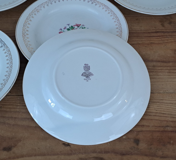 Lot de 6 assiettes vintages Oasis Sarreguemines n°9307