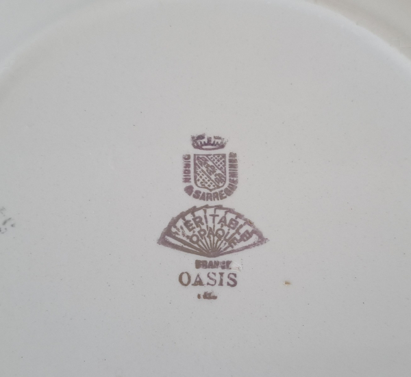 Lot de 6 assiettes vintages Oasis Sarreguemines n°9307