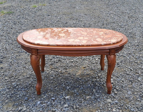 Table basse Bois et Marbre n°9578