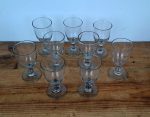 Lot de 9 anciens verres soufflé n°9962