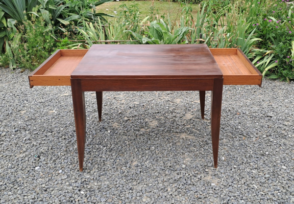 Table vintage en acajou + rallonges n°9844