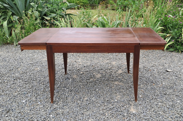 Table vintage en acajou + rallonges n°9844