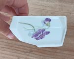 Porte savon en porcelaine de Limoges / Violettes / n°1283