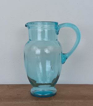 Ancien pichet en verre bleu n°1294