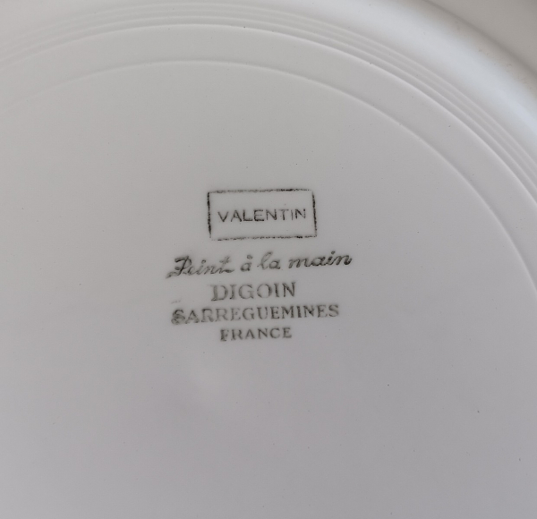 Plat a sauce vintage Digoin Valentin n°1362