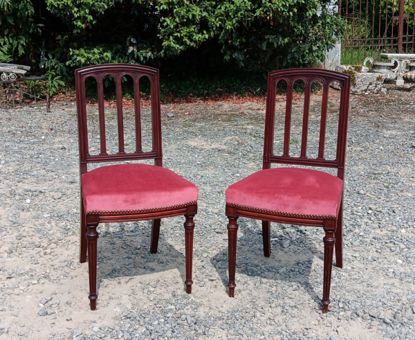 Ancien paire de chaises en acajou n°1510