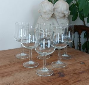 Lot de 6 grands verres a vin ou a cocktail n°1918