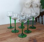 Lot de 6 verres a vin d'Alsace / Cigogne / n°1920