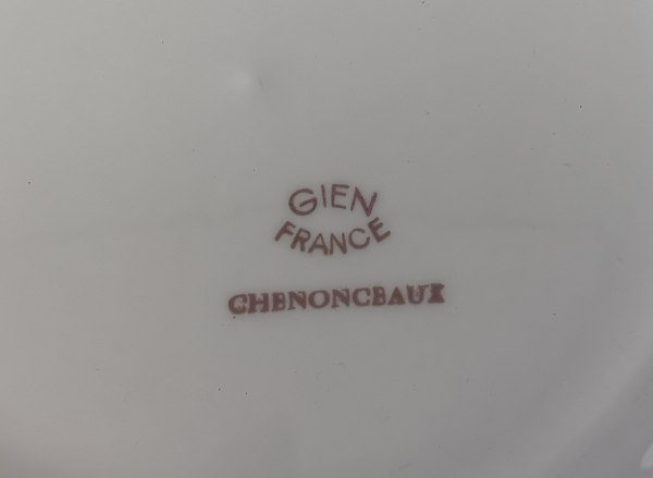 Lot 6 assiettes plates vintages Gien Chenonceaux n°1717