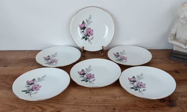 Lot 6 assiettes plates vintages Gien Chenonceaux n°1712