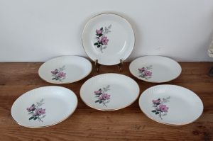 Lot 6 assiettes a soupe vintages Gien Chenonceaux n°1683