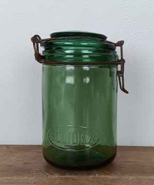 Bocal vintage Solidex / Verre vert / n°1718