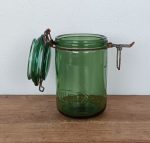 Bocal vintage Solidex / Verre vert / n°1718