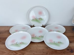 Lot de 6 assiettes plates Pornic Village n°1724