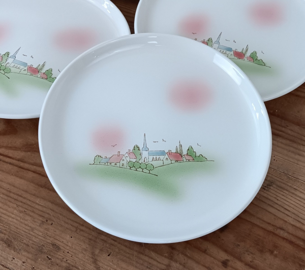 Lot de 6 assiettes plates Pornic Village n°1724