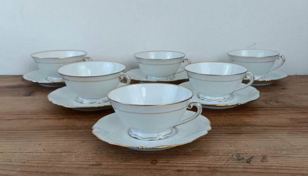 Lot de 6 tasses en porcelaine de Limoges n°1768