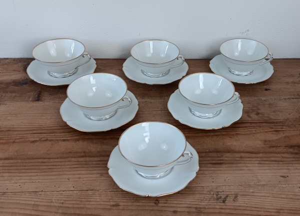 Lot de 6 tasses en porcelaine de Limoges n°1768