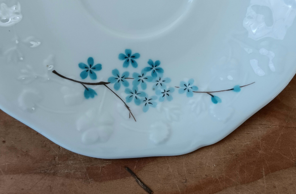 Service a café vintage en porcelaine / Myosotis / n°1863