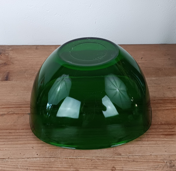 Saladier vintage Vereco verre vert n°2037