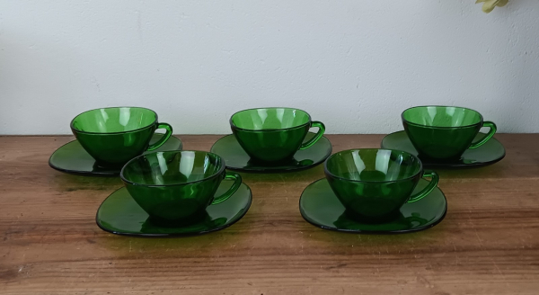 Lot de 5 tasses a café vintages Vereco n°1343