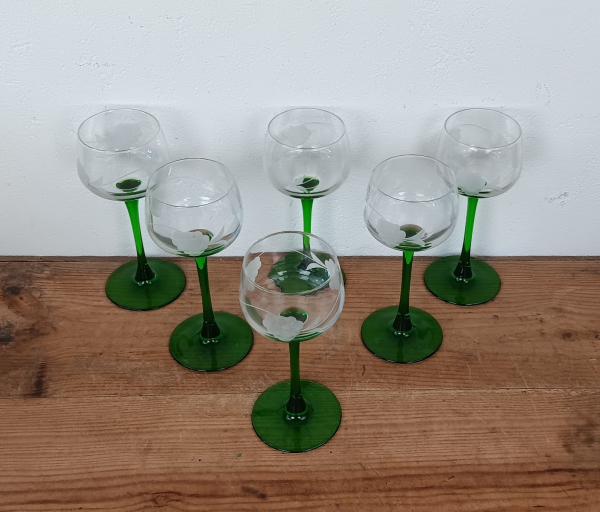 Lot de 6 verres a vin d'Alsace n°1499