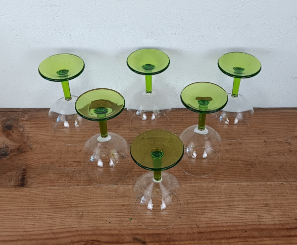 Lot de 6 verres a pied vintages n°1498