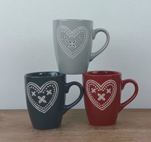 Lot de 3 mugs / Cœur n°1796