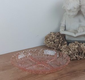 Serviteur vintage en verre rose n°2115