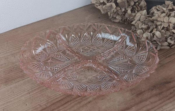 Serviteur vintage en verre rose n°2115