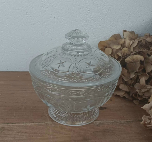 Sucrier vintage en verre n°2109