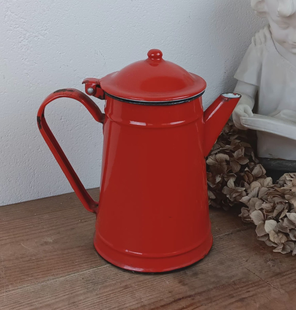 Cafetière vintage en tôle émaillée n°2136