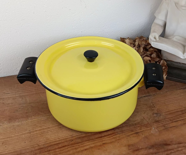 Cocotte / Faitout vintage en tôle émaillée n°2223