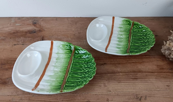 Paire d'assiettes vintages pour asperge n°2622