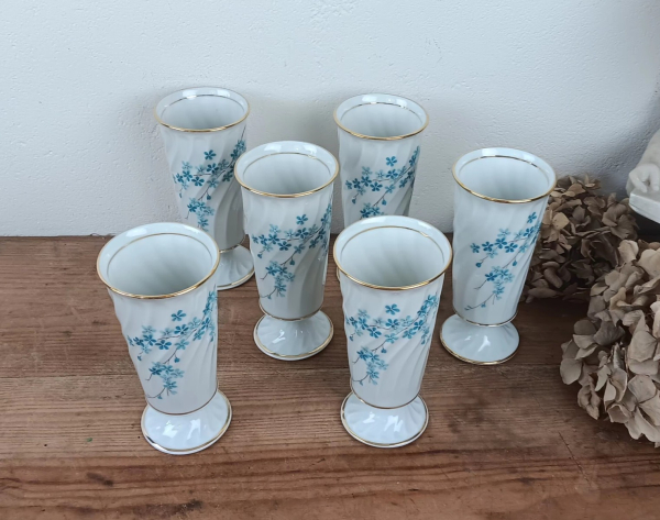 Lot de 6 mazagrans en porcelaine de Limoges n°2642