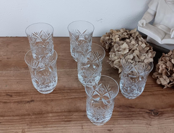 Lot de 6 verres en cristal de Bohème n°2501