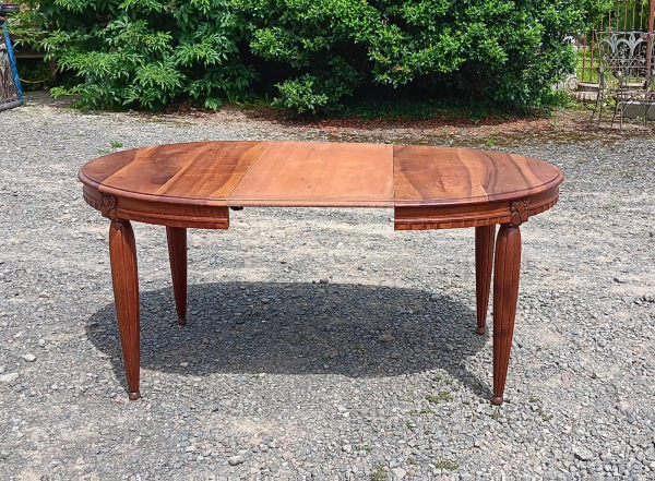 Table vintage en noyer avec rallonge n°2486