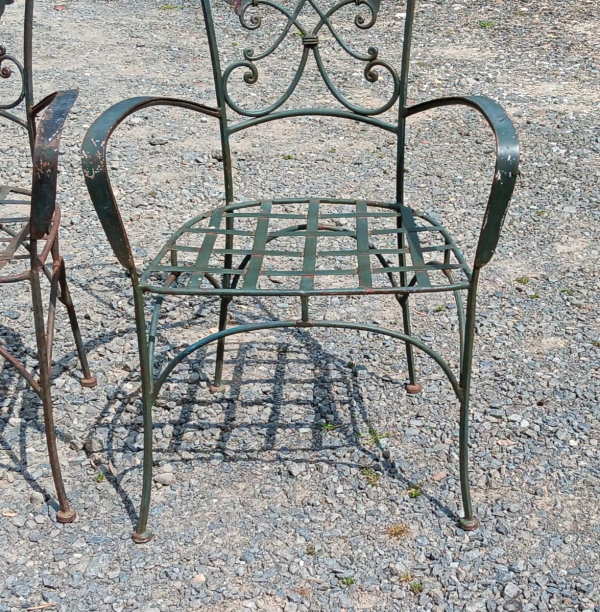 Lot de 4 fauteuils de jardin en métal n°2716