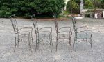 Lot de 4 fauteuils de jardin en métal n°2716