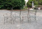 Lot de 4 fauteuils de jardin en métal n°2716