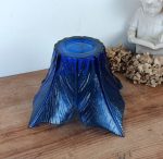 Saladier vintage en verre bleu cobalt n°2790