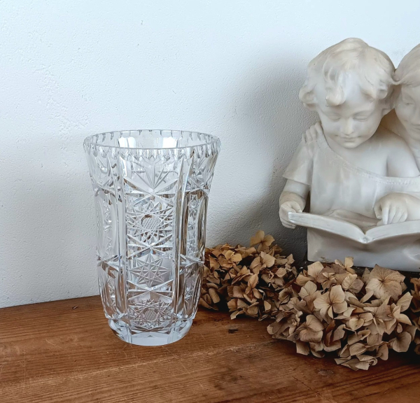 Ancien vase en cristal de Bohême n°2785