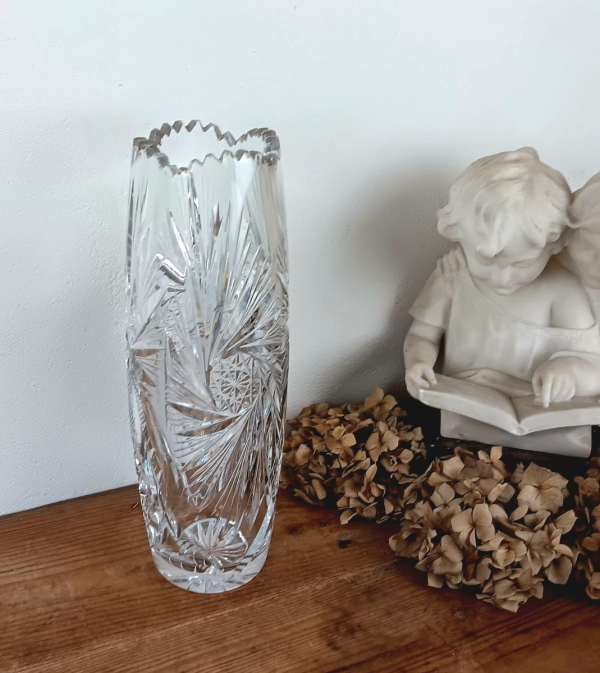 Ancien vase en cristal de Bohême n°2799