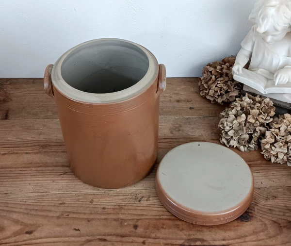 Ancien pot a crème en terre cuite vernissée n°2963