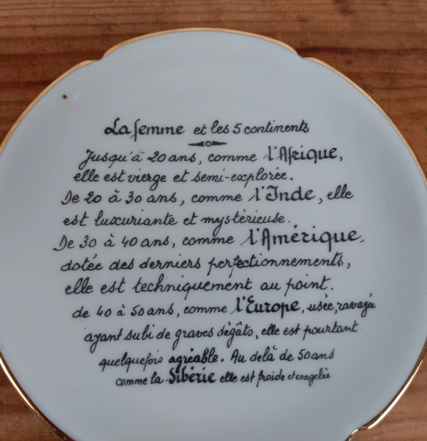 Assiette humoristique / La femme et les 5 continents / n°3059